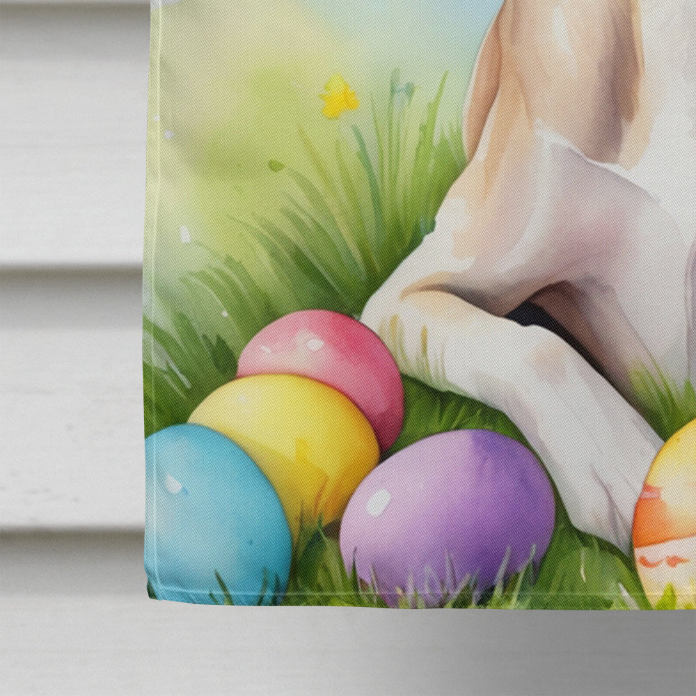 Whippet Easter Egg Hunt House Flag 28x40 Porch Sleeve Pole Decorative Outside Yard Banner Artwork Wall Hanging, Polyester