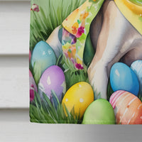 Whippet Easter Egg Hunt House Flag 28x40 Porch Sleeve Pole Decorative Outside Yard Banner Artwork Wall Hanging, Polyester