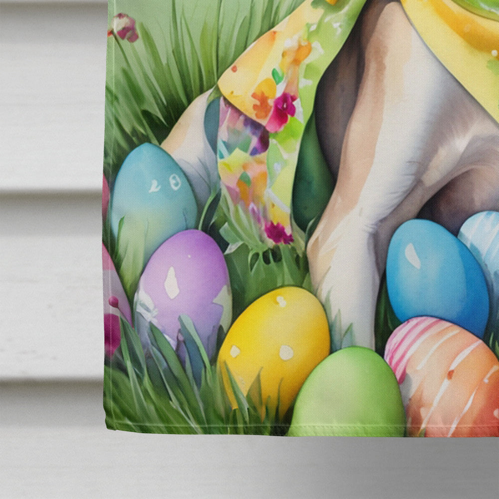 Whippet Easter Egg Hunt House Flag 28x40 Porch Sleeve Pole Decorative Outside Yard Banner Artwork Wall Hanging, Polyester