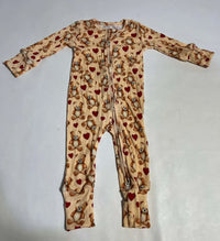 Ribbed bamboo teddy heart zippy - BIG FRENCHIES