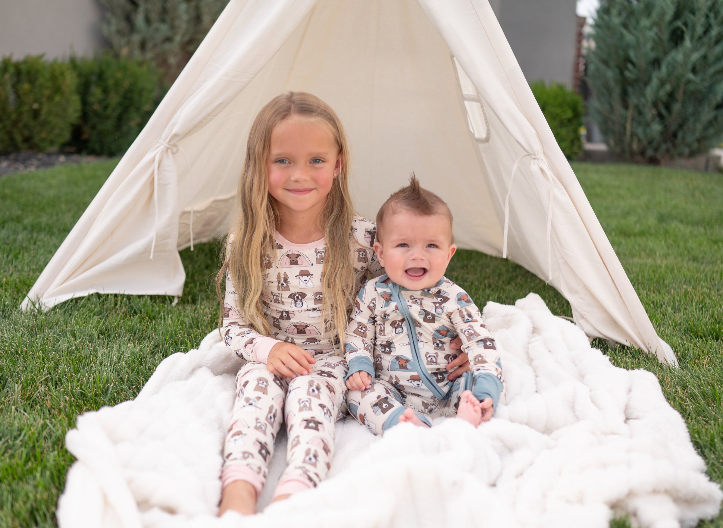 Camp Paws (Long Sleeve PJ) - Pink - BIG FRENCHIES