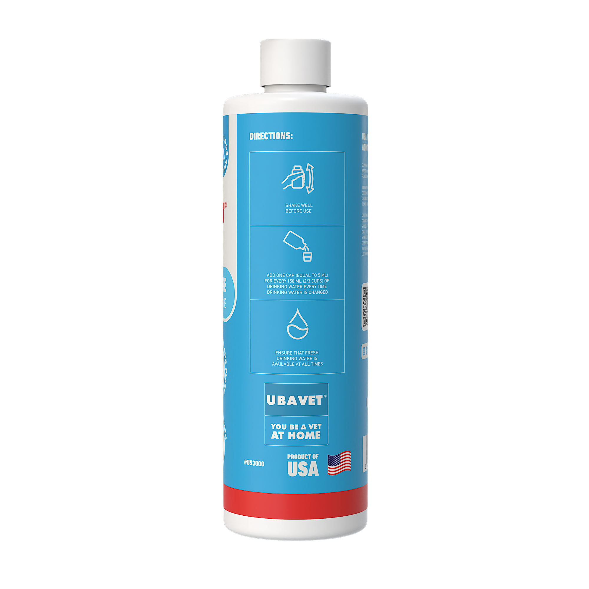 UBAVET Dental Care Water Additive for Dogs & Cats – Odorless & Tasteless Oral Health Solution (16 fl oz / 473 ml) - BIG FRENCHIES