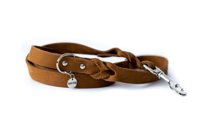Pro Line Leather Braided Dog Leash - BIG FRENCHIES