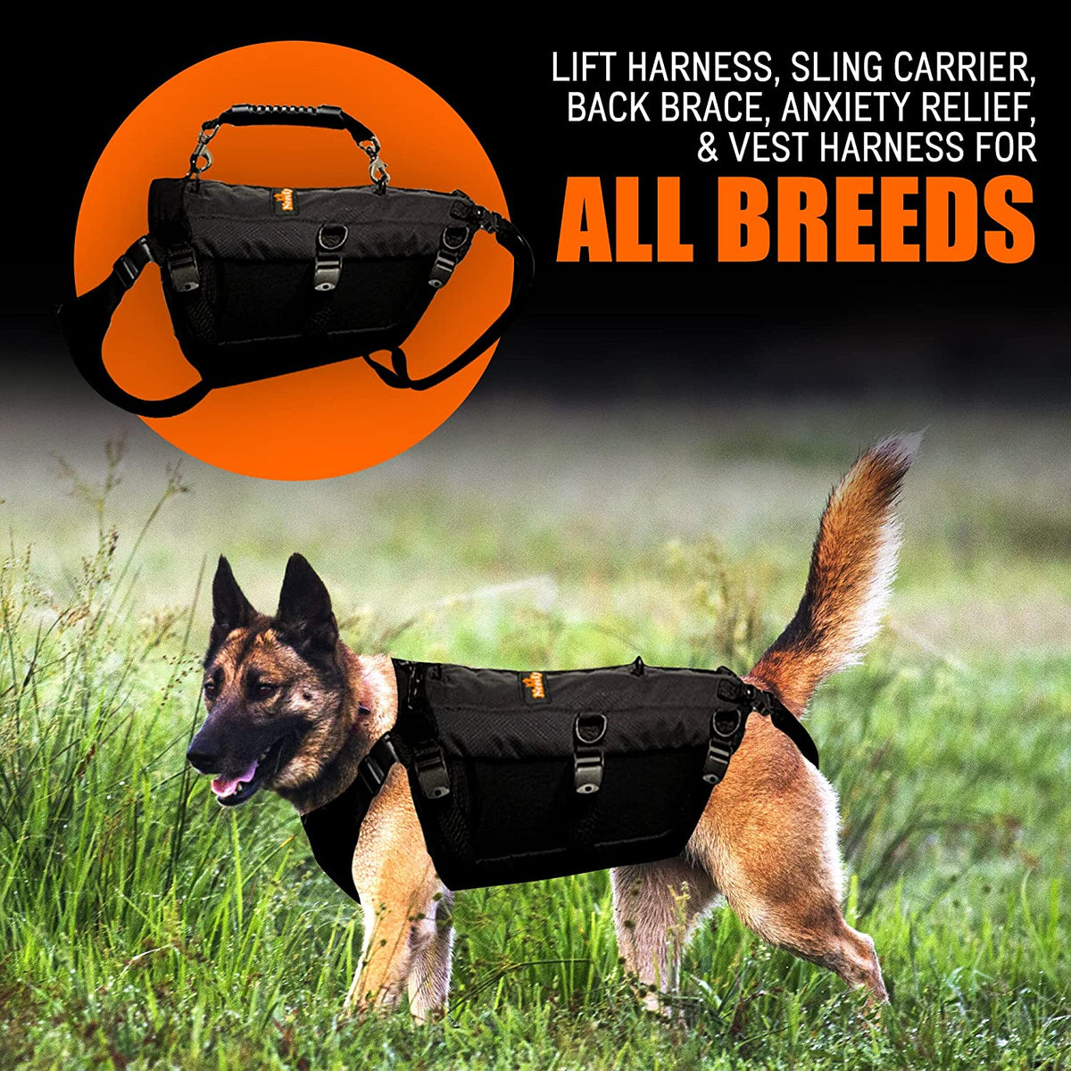 [LIFETIME WARRANTY!] NeoAlly 5-in-1 Sturdy Dog Lift Harness Full Body Support-Harnesses-BIG FRENCHIES-PawBehave