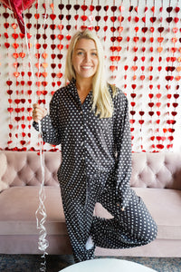 Black Polka Dot - Long Pajama Set