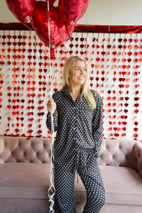 Black Polka Dot - Long Pajama Set