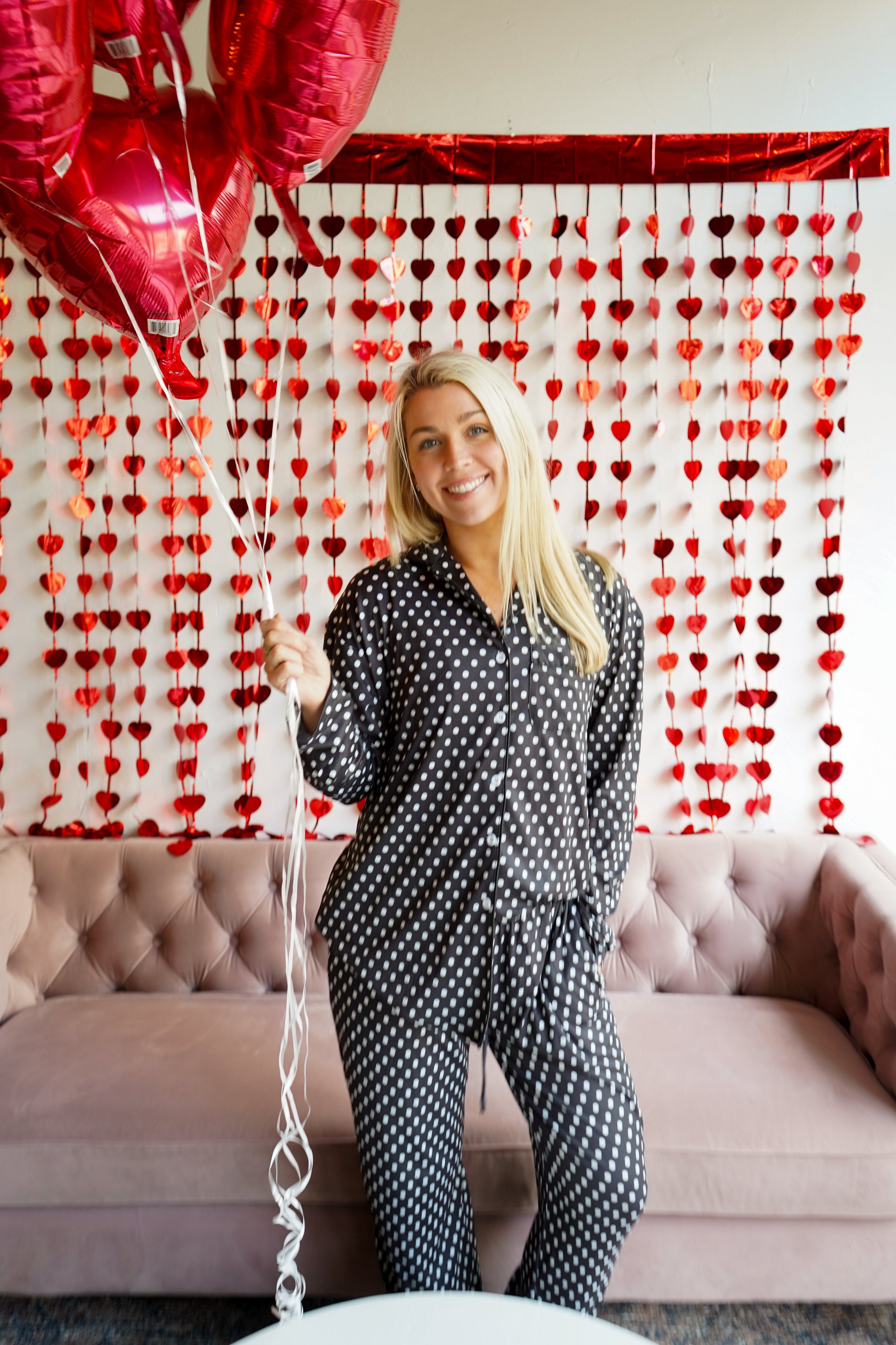 Black Polka Dot - Long Pajama Set