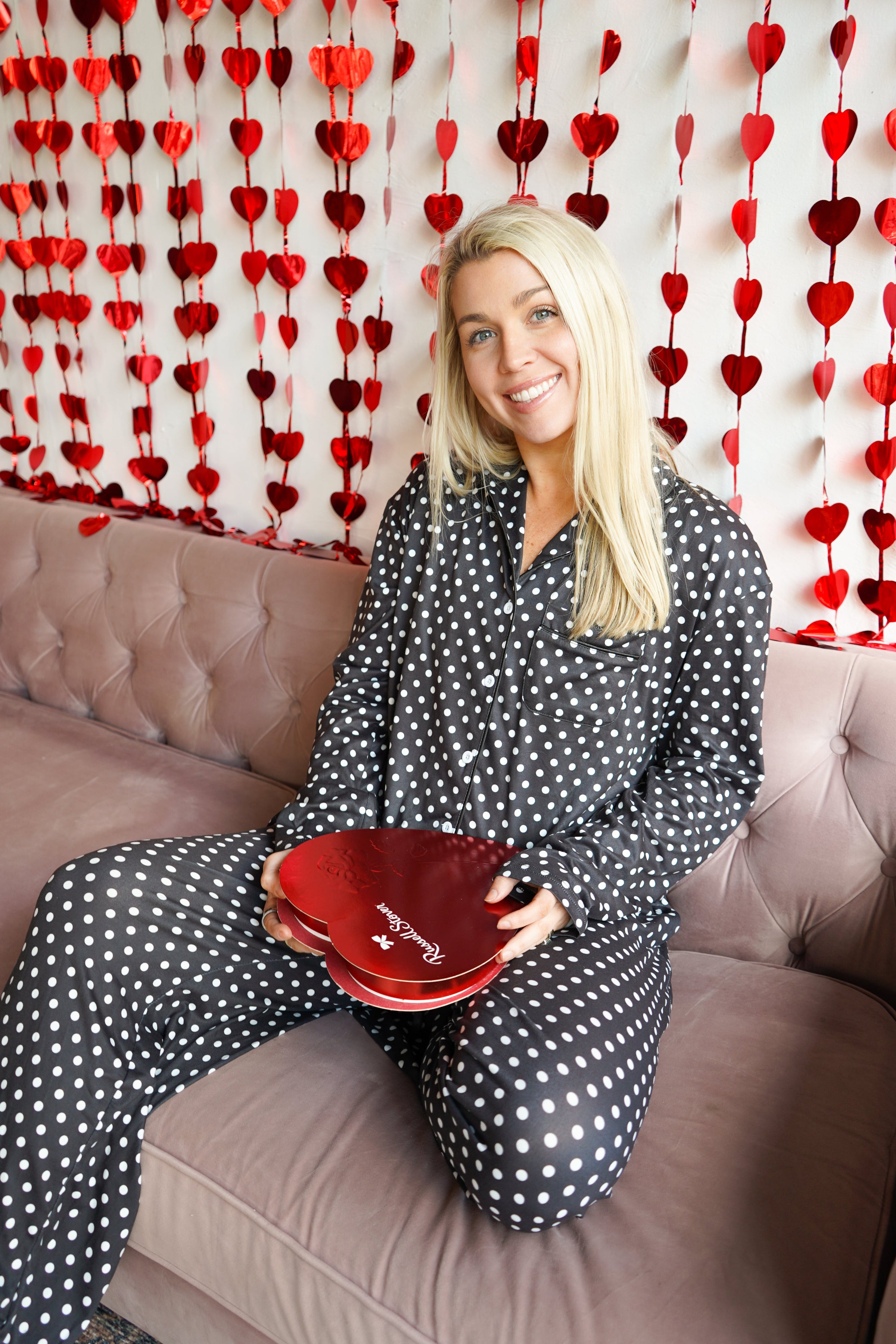 Black Polka Dot - Long Pajama Set