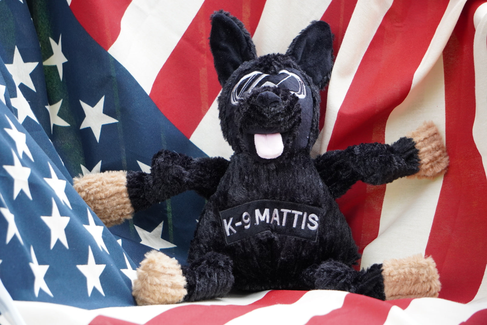 HuggleCause™, Project K-9 Hero, K-9 Mattis Knottie® Plush Dog Toy, Large - BIG FRENCHIES