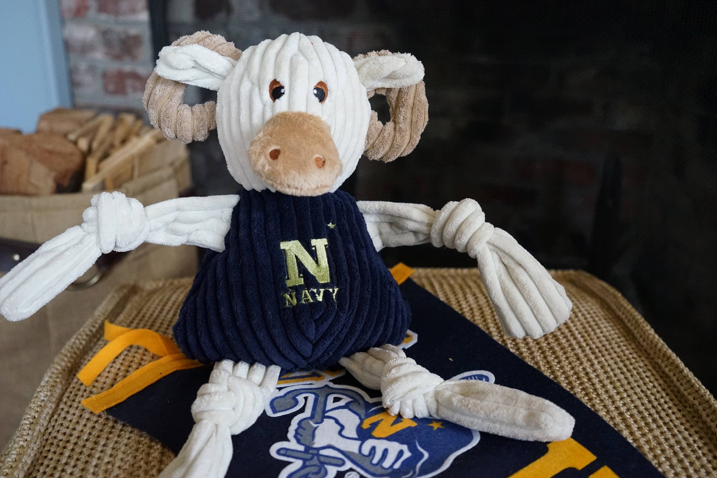 NCAA U.S. Naval Academy, Bill the Goat Knottie® Plush Dog Toy - BIG FRENCHIES