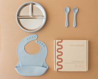 Stainless Steel Baby Feeding Set 6+ Months- Sage Green - BIG FRENCHIES