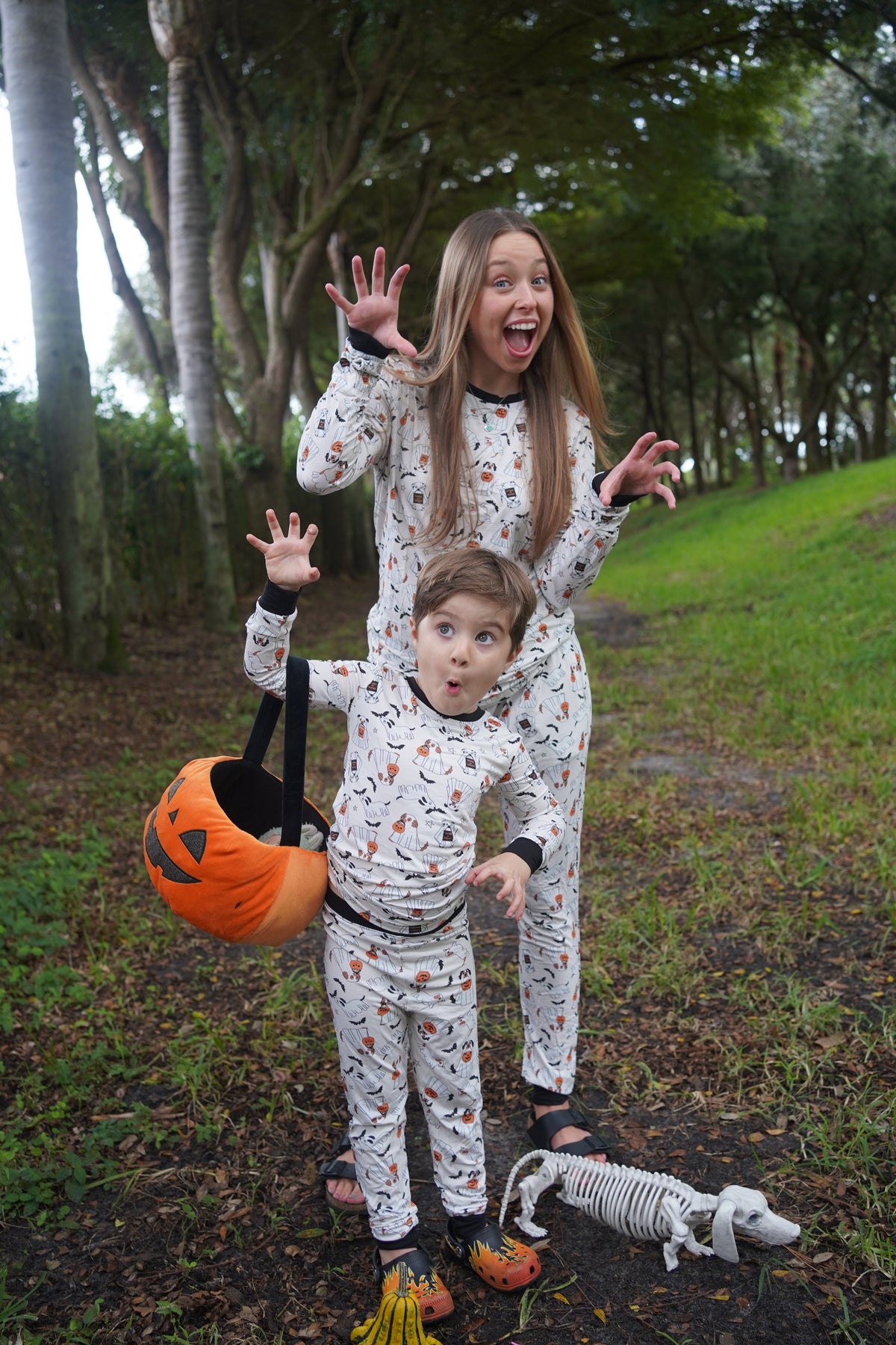 Howl-O-Ween Pups (Women's Long Sleeve PJ) - BIG FRENCHIES