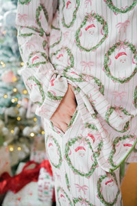 Pink Santa - Ribbed Long Pajama Set