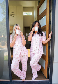 Pink Coffee - Short Sleeve + Pant Pajama Set
