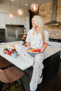 Blue Breakfast - Short Sleeve + Pant Pajama Set