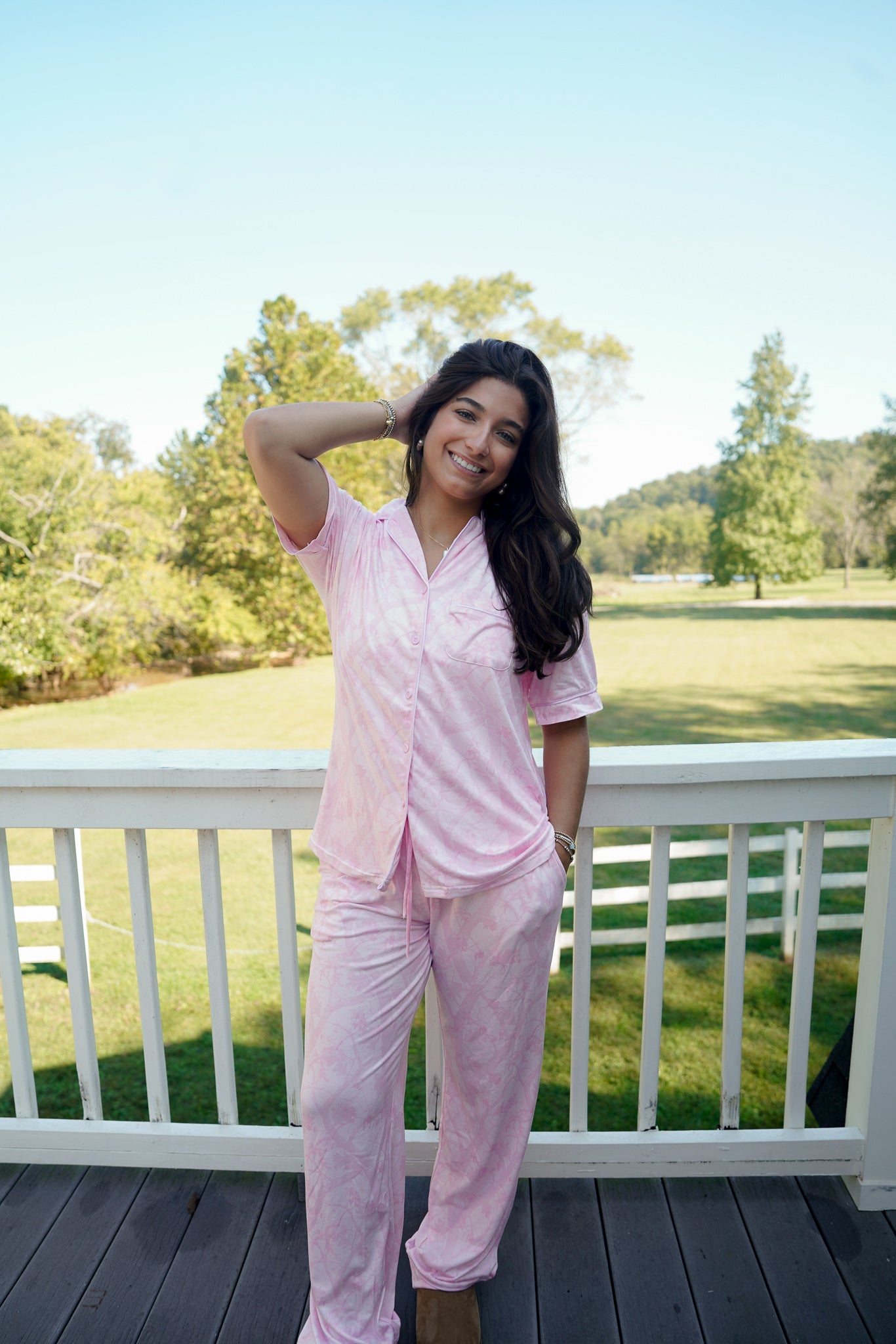 Pink Camo - Short Sleeve + Pant Pajama Set