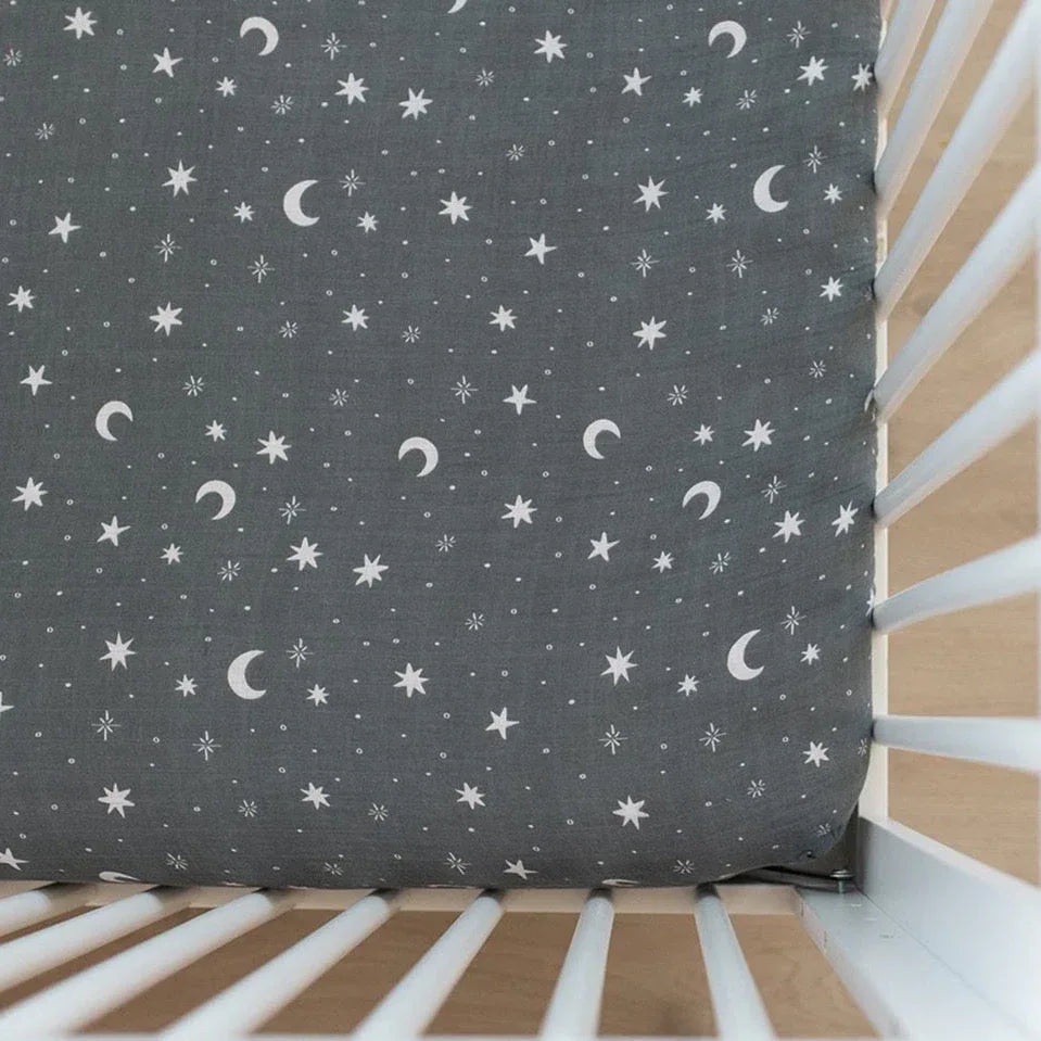 Night Sky Muslin Crib Sheet - BIG FRENCHIES