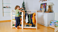 Montessori Wooden Wardrobe Set: Ideal Child Clothing Organizer
