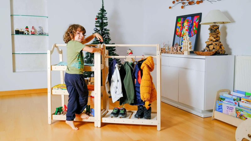 Montessori Wooden Wardrobe Set: Ideal Child Clothing Organizer - BIG FRENCHIES