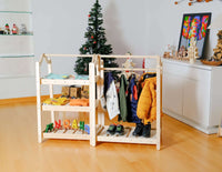 Montessori Wooden Wardrobe Set: Ideal Child Clothing Organizer