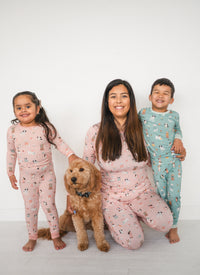 Puppy Egg Hunt (Long Sleeve PJ) - Aquamarine - BIG FRENCHIES