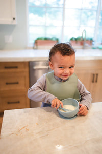 Duck Egg Blue Suction Bowl and Spoon Set - BIG FRENCHIES