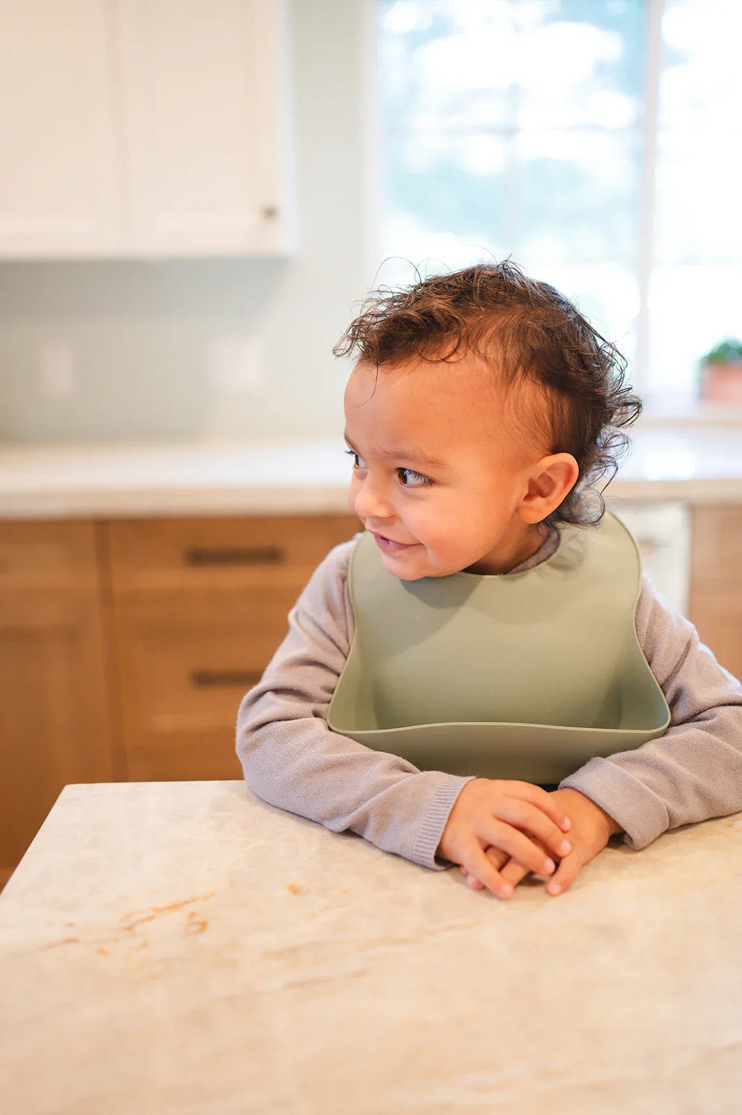 Sage Silicone Baby Bib - BIG FRENCHIES