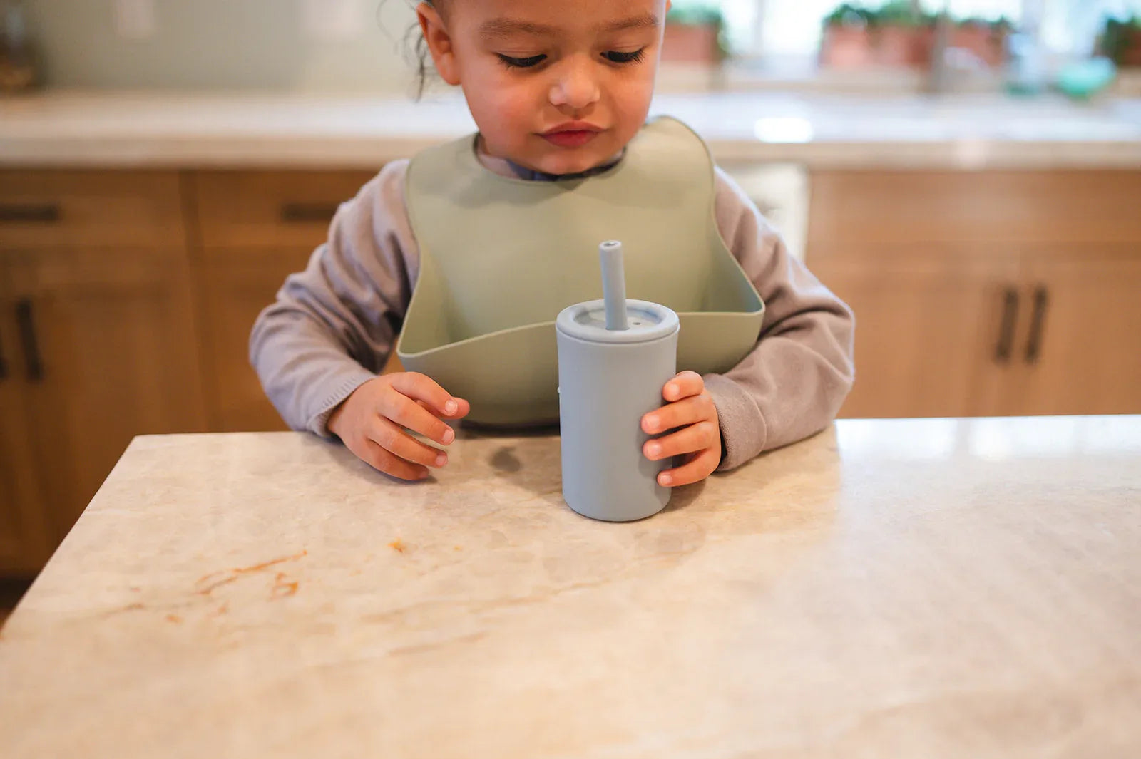 Sage Silicone Baby Bib - BIG FRENCHIES