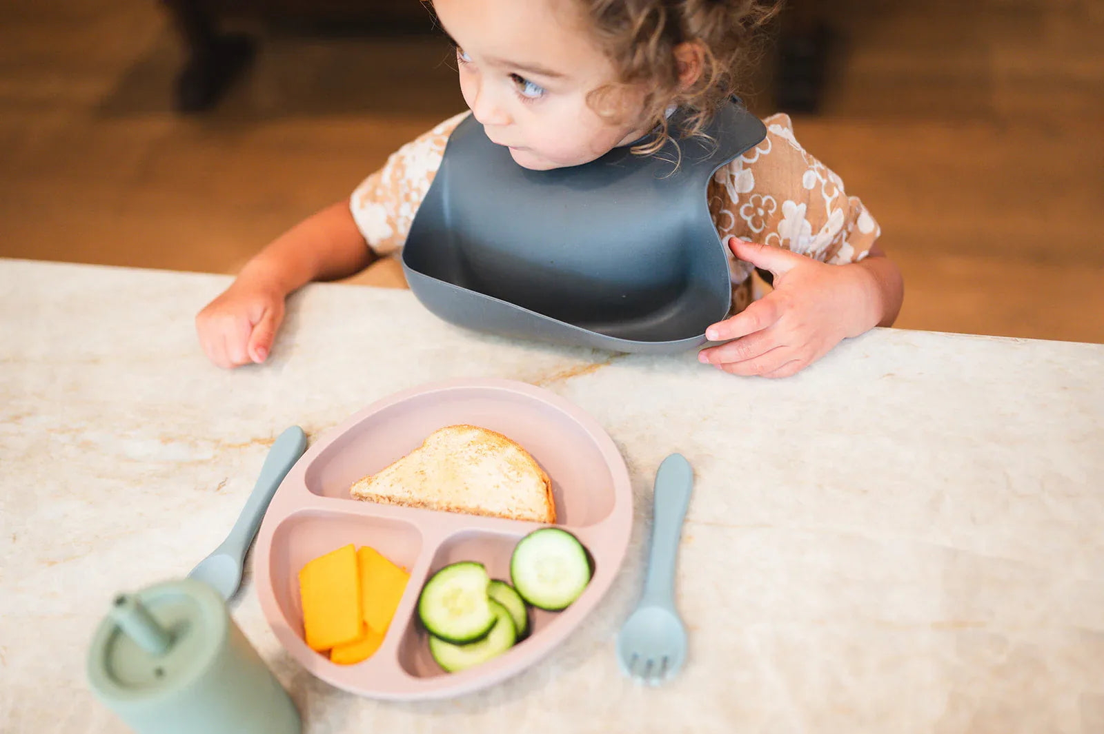 Charcoal Silicone Baby Bib - BIG FRENCHIES