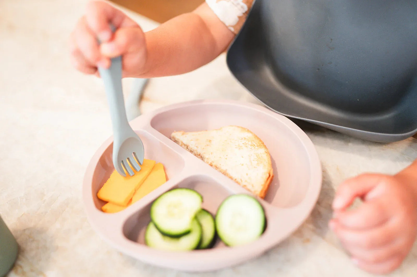 Charcoal Silicone Baby Bib - BIG FRENCHIES