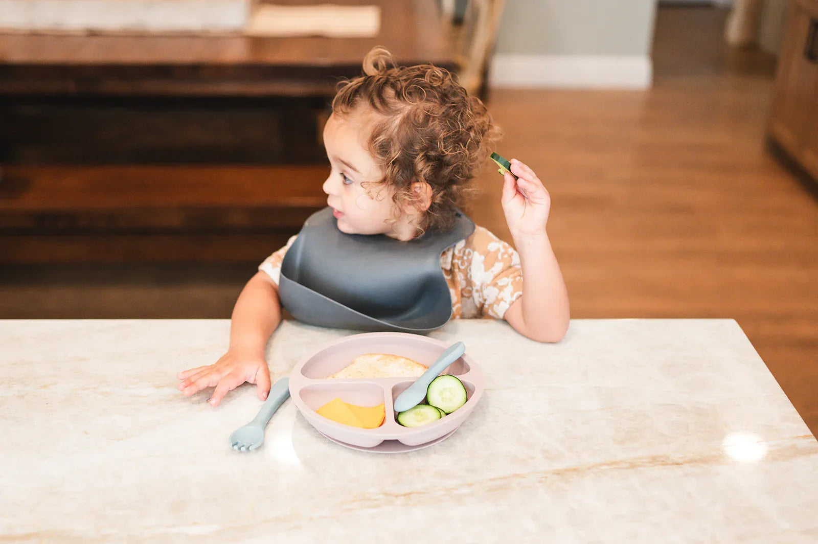 Charcoal Silicone Baby Bib - BIG FRENCHIES