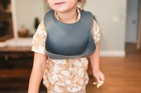 Charcoal Silicone Baby Bib - BIG FRENCHIES