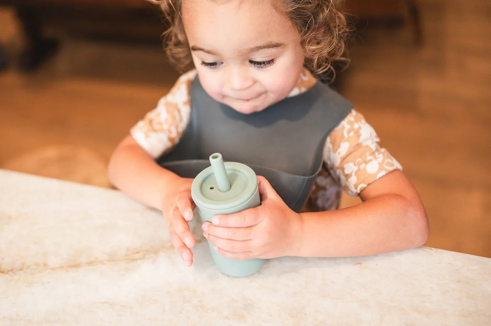 Charcoal Silicone Baby Bib - BIG FRENCHIES