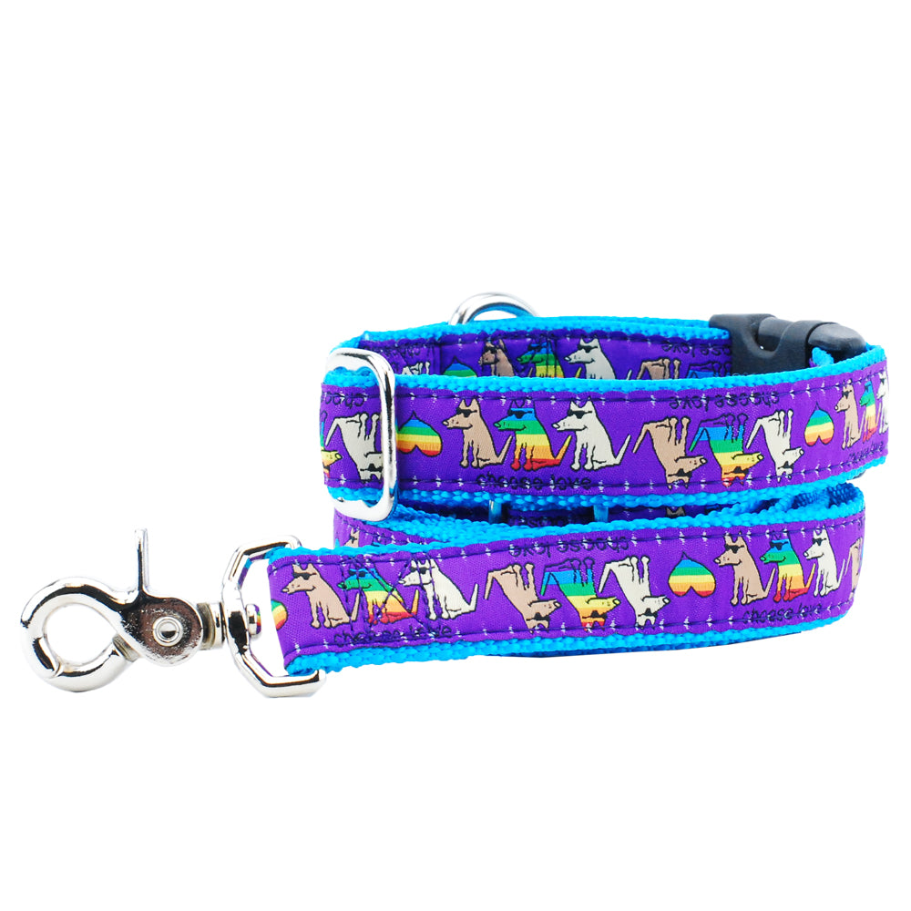 1″ Choose Love Teddy The Dog Essential Buckle Martingale Dog Collar-Pet Collars & Leashes-BIG FRENCHIES-2 Hounds Design