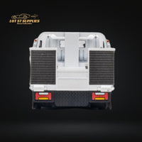 MicroTurbo Hino 300 Custom Flatbed Truck White 1:64
