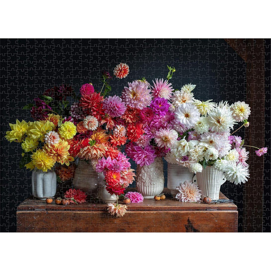 Dahlias 750 Piece Jigsaw Puzzle Artisan - BIG FRENCHIES