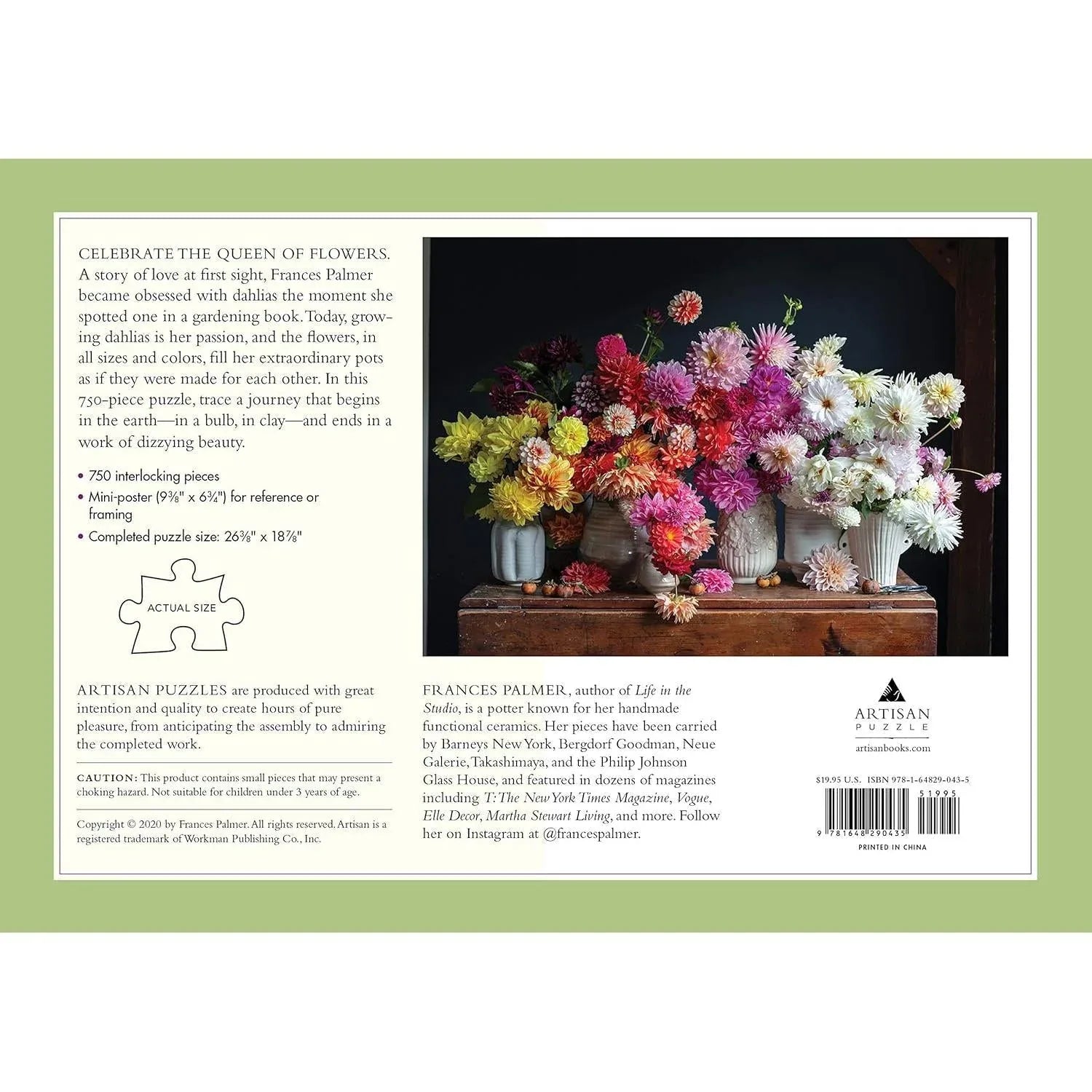 Dahlias 750 Piece Jigsaw Puzzle Artisan - BIG FRENCHIES