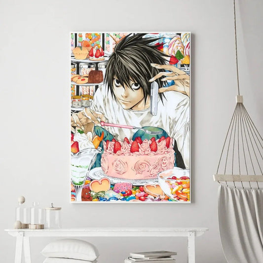 Death Note Anime Poster Prints Wall Art, Painting Bedroom Living Room Wall Bar Restaurant Decor