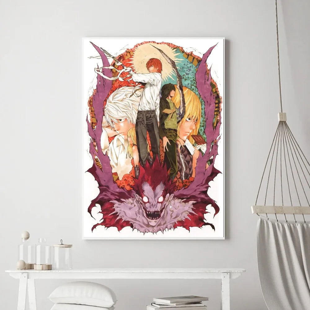 Death Note Anime Poster Prints Wall Art, Painting Bedroom Living Room Wall Bar Restaurant Decor
