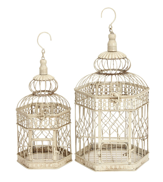 Cream Vintage Metal Birdcage - BIG FRENCHIES