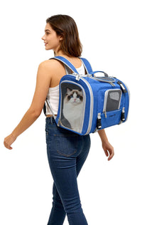 Mr. Peanut's Monterey Series Airline Compliant Horizontal Backpack Pet Carrier - BIG FRENCHIES