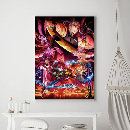 Demon Slayer Classic Anime Wall Art Poster Prints, Painting Bedroom Living Room Wall Bar Restaurant Decor