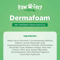 Dermafoam Chlorhexidine Dog Shampoo for Itch Allergies Hot Spots 16.9oz