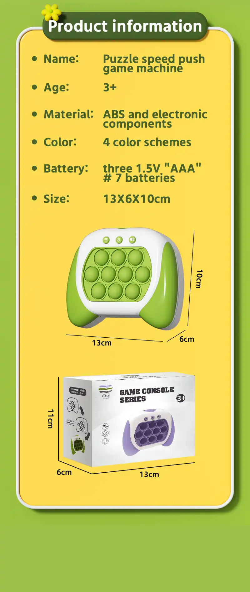 MEACAOFG 2023 New Quick Push Game Console Machine Whack A Mole Thinking Logic Focus Educational Puzzle Ball Stress Relief Fidget Toys