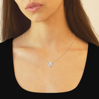 2.00 CTW Floating Heart Shape Lab Grown Diamond Solitaire Pendant Necklace F/G VS1 AGI Certified in 14K White or Yellow Gold