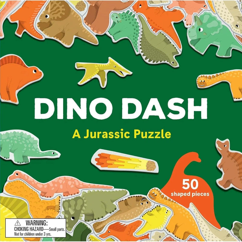 Dino Dash 50 Shaped Piece Cluster Jigsaw Puzzle Laurence King - BIG FRENCHIES