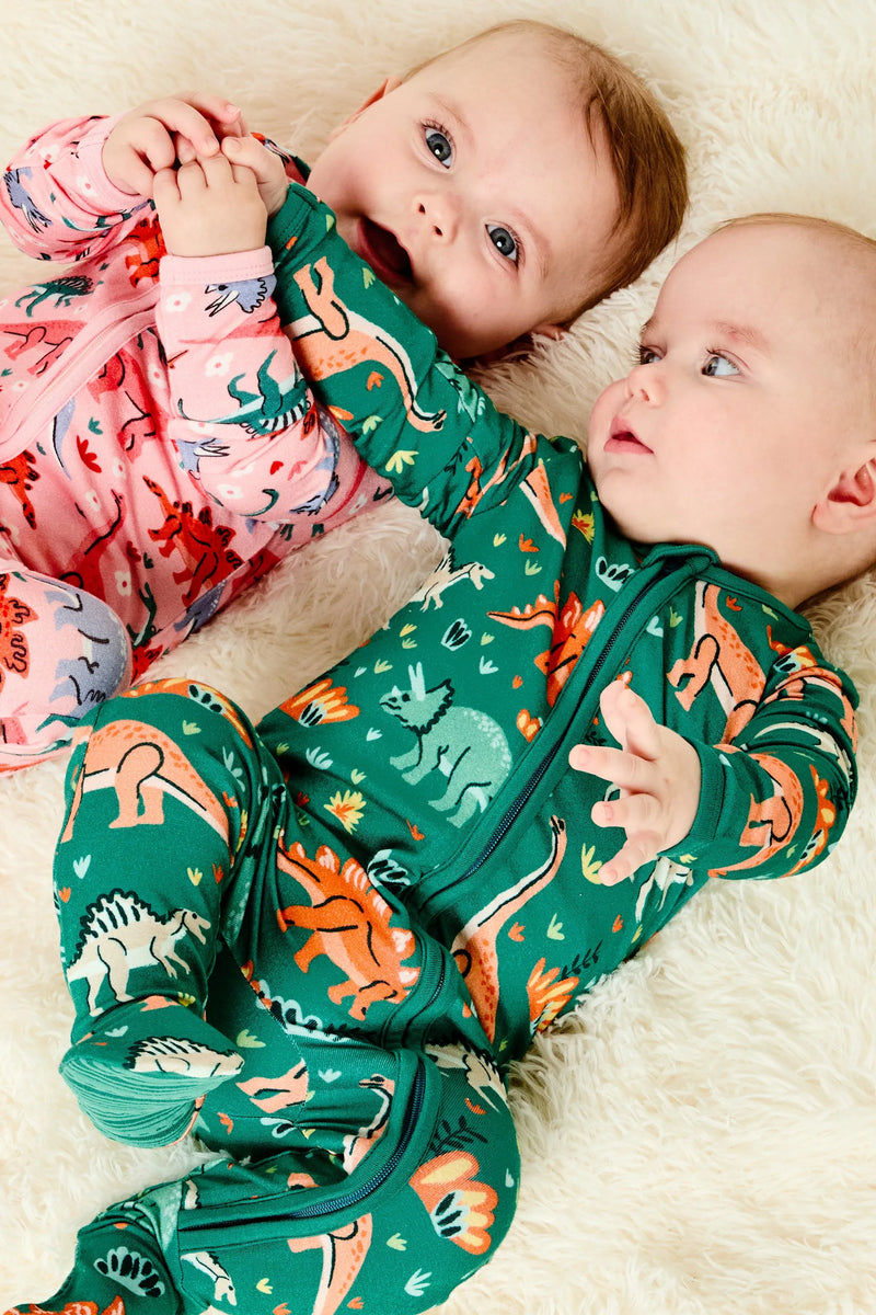 Soft & Stretchy Zipper Footie - Dinosaur Jungle - BIG FRENCHIES