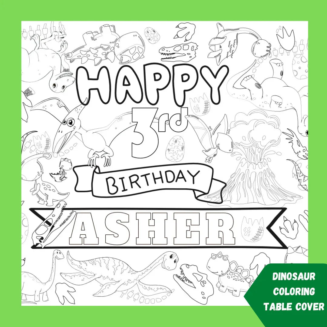 Dinosaur Coloring Tablecloth - BIG FRENCHIES