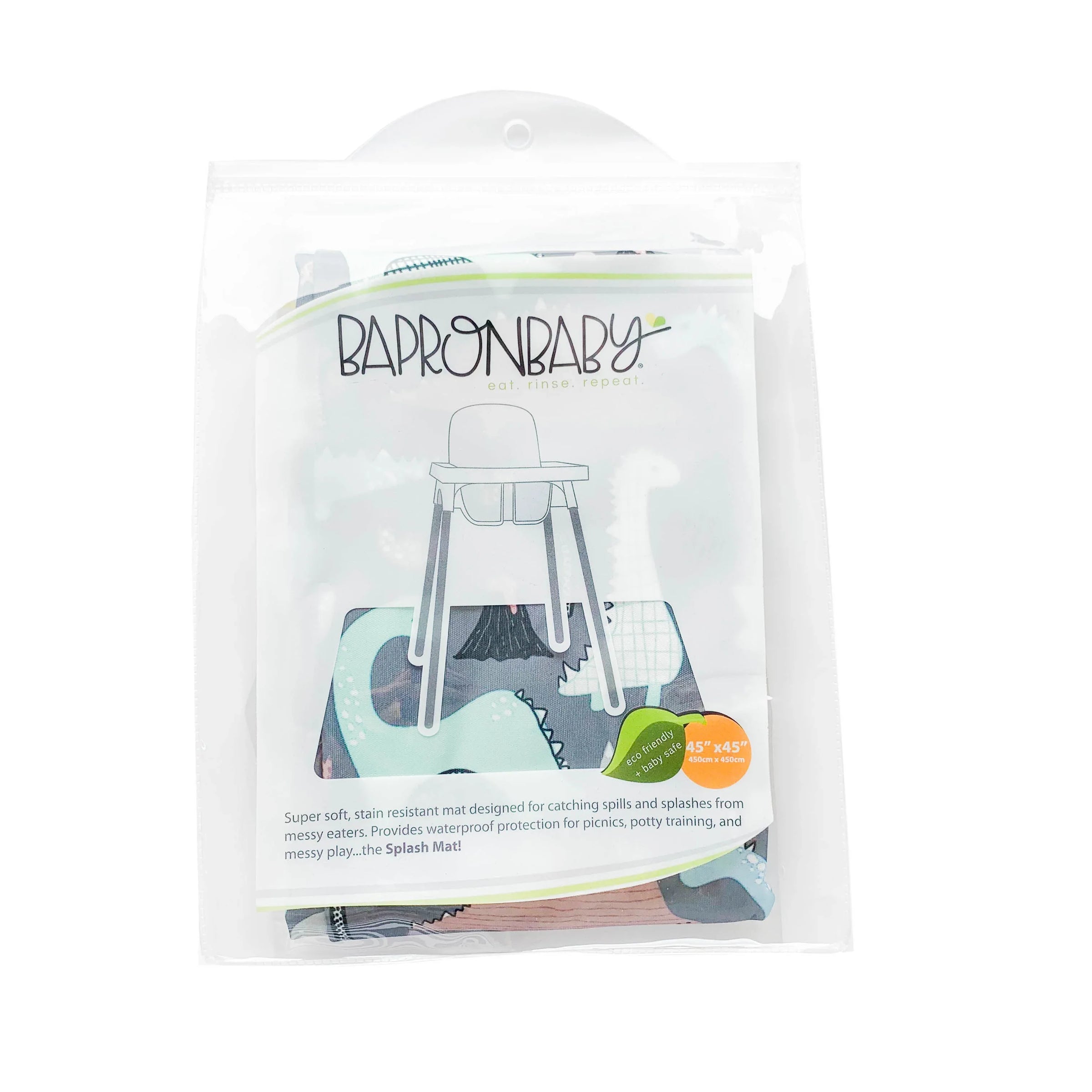 Dinosaur Drawing Splash Mat - A Waterproof Catch-All for Highchair Spills and More! - BIG FRENCHIES