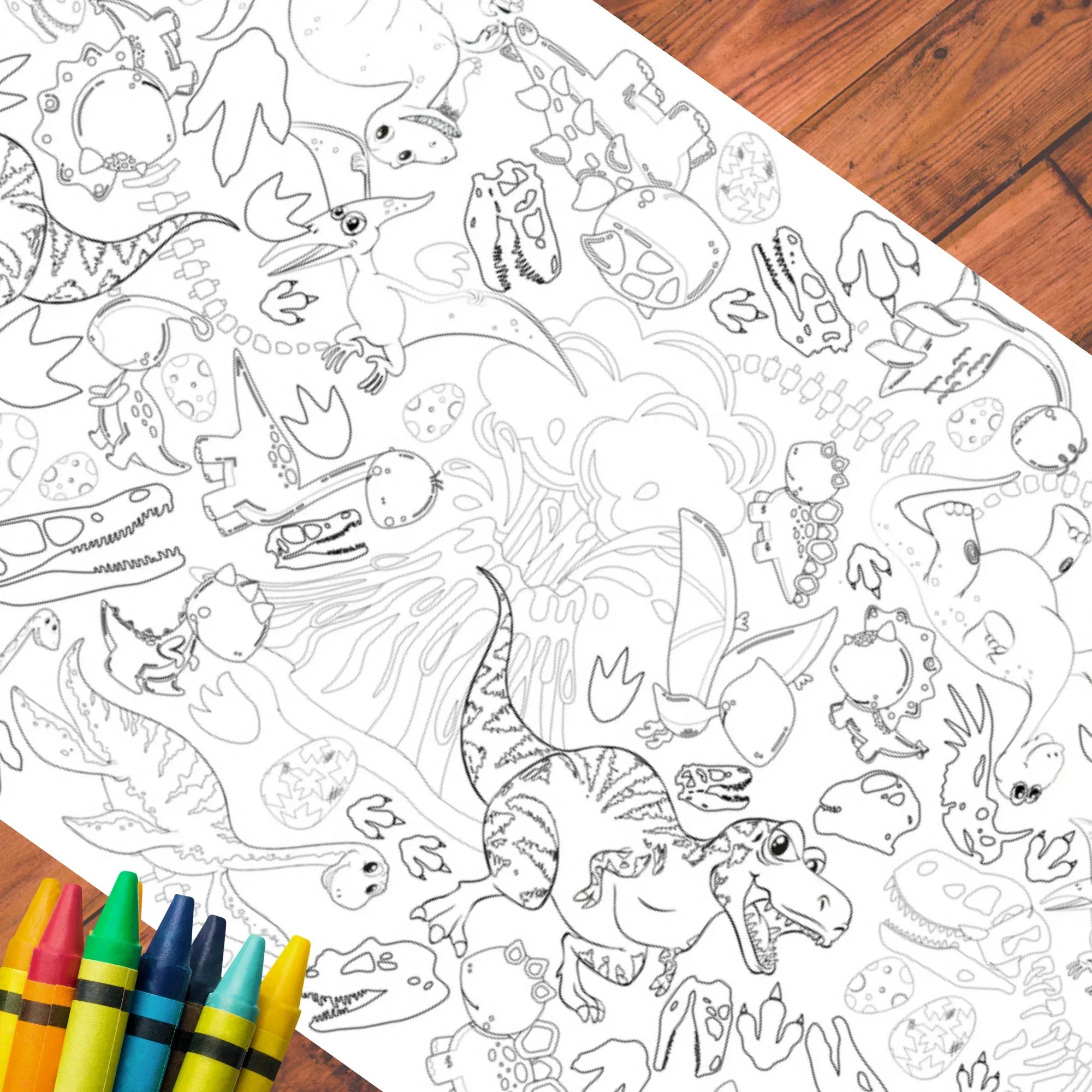 Dinosaur Coloring Tablecloth - BIG FRENCHIES
